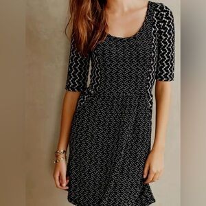Saturday/Sunday by Anthropologie Black & White Patterned Dress - Size M